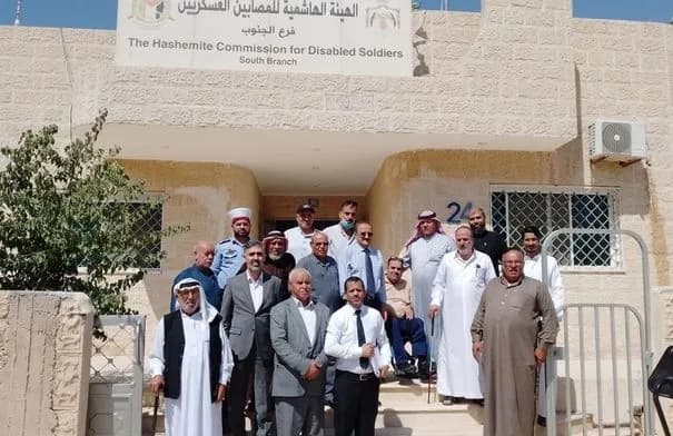 مدير الهيئة الهاشمية للمصابين العسكريين يتفقد فرع الجنوب ويستمع للمصابين