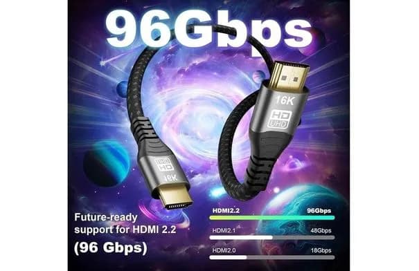 كابلات HDMI 2.2 تصل الأسواق بسرعة 96 غيغابت في الثانية